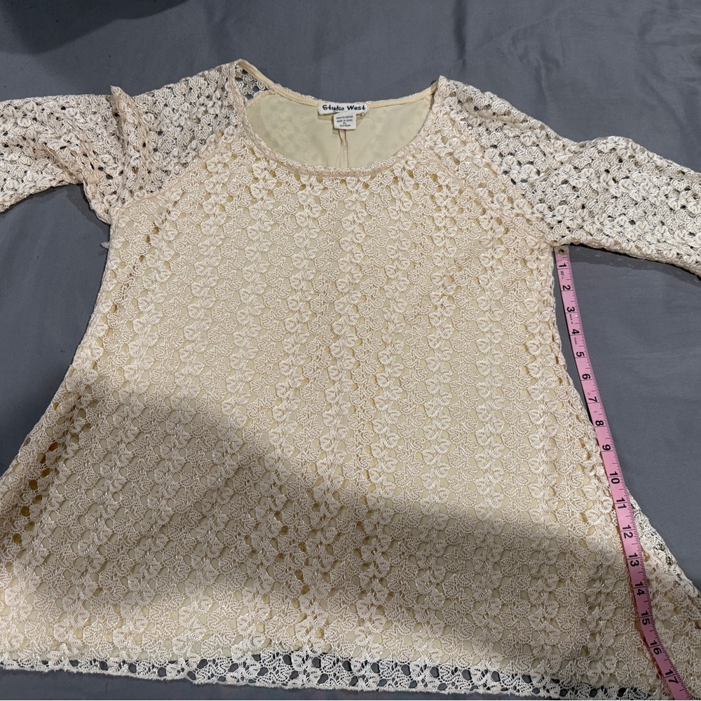 Studio West Cream Lace Top